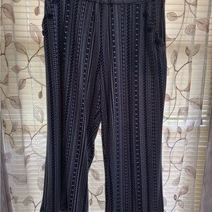 Black and White Patterned Women's Pants